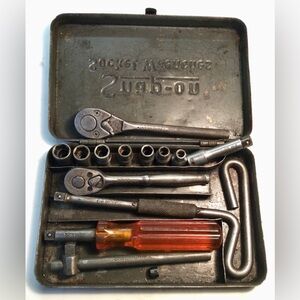 Vintage Snap-On Midget M-70 Ratchet Socket Wrench Set w/Orignal Case Early 1930s